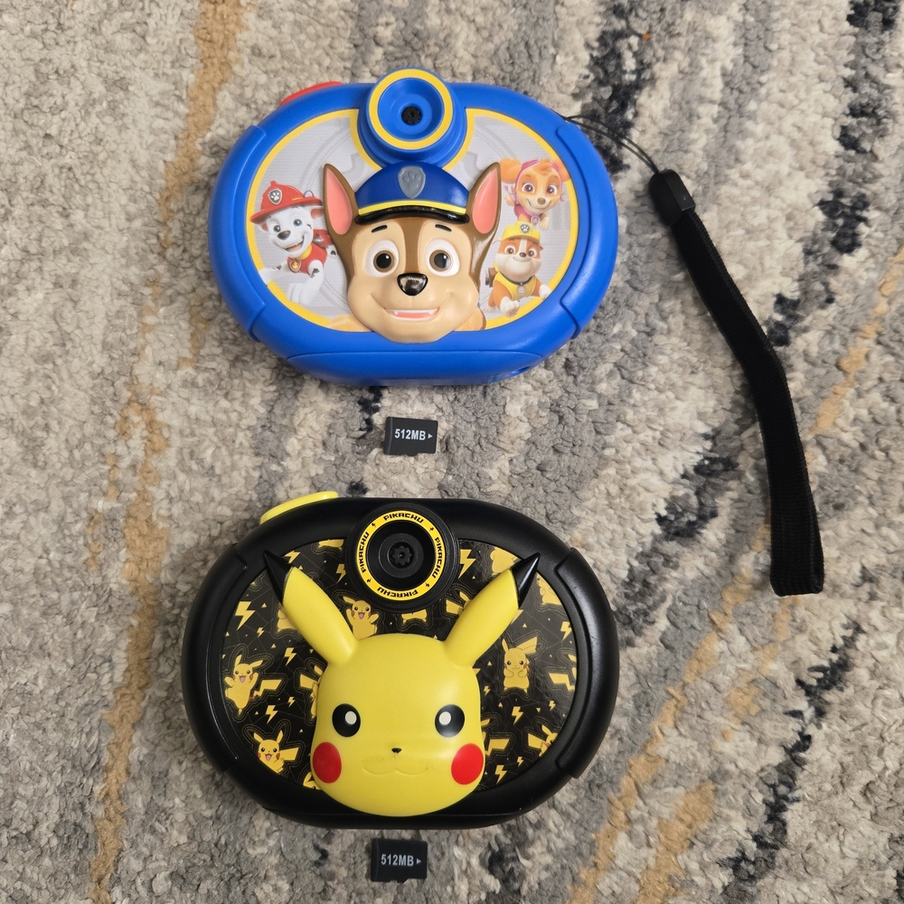 Children's Digital Camera Pikachu
& Paw Patrol 2MP Audio Game 512MB Memory
